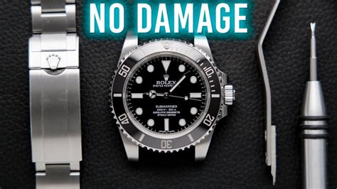 how to put a rolex submariner band bac on|SS Bracelet removal and re.